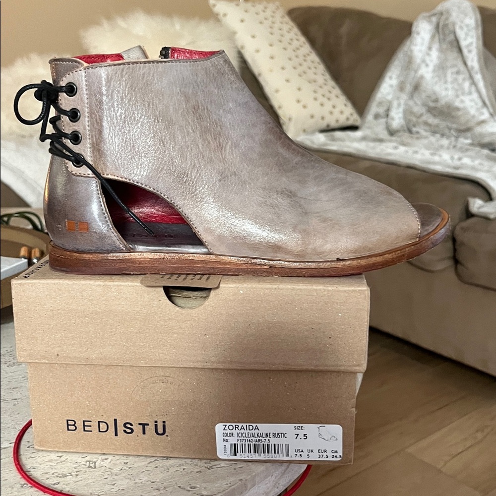 BED|STU Metallic Leather Ankle Boots - Picture 2 of 3